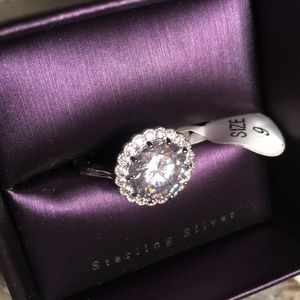 💍🇮🇹Gioielli® Fine Italian Silver CZ Ring Sz 9🇮🇹💍
